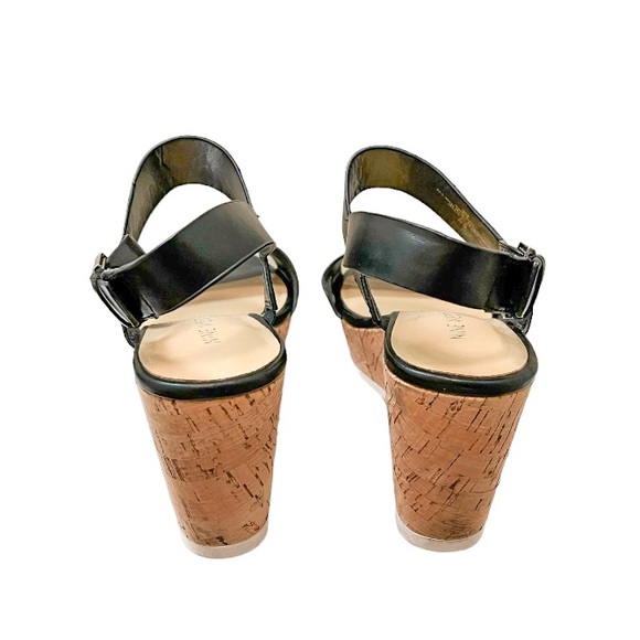 Nine West Dina Black Platform Wedge Sandals - Picture 5 of 6